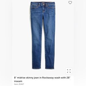 J. Crew Mercantile Mid-Rise Skinny Jean 25